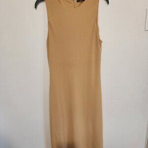 Sisley Nude Neutral Dress – Elegant Minimalist Midi Dress – Women’s